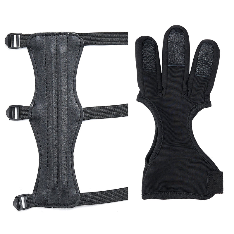 Bogenschießen-Armschutz mit Handschuhset