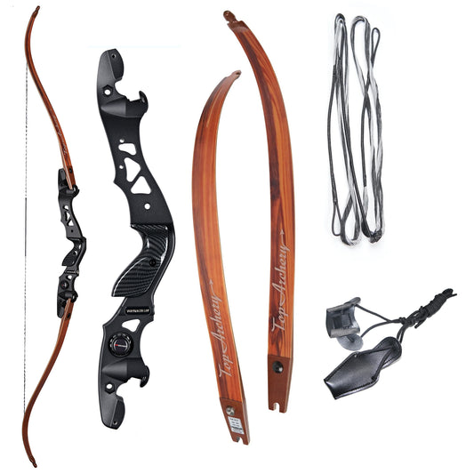 62“ Archery ILF Recurve Jagdbogen Bogen RH mit Carbon Bambus Gliedmaßen 25-60lbs
