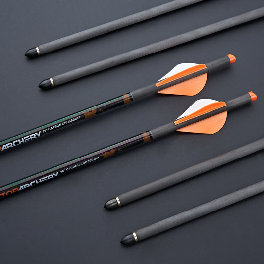 6 Stück Bogenschießen 20" Armbrustbolzen Pure Carbon Shaft Straightness.006