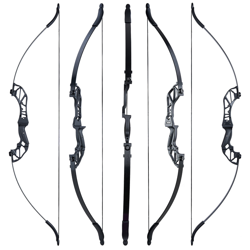 53 Zoll Bogenschießen Takedown Recurve Bogen und Pfeile Set mit Köcher 20/30/40/55lbs