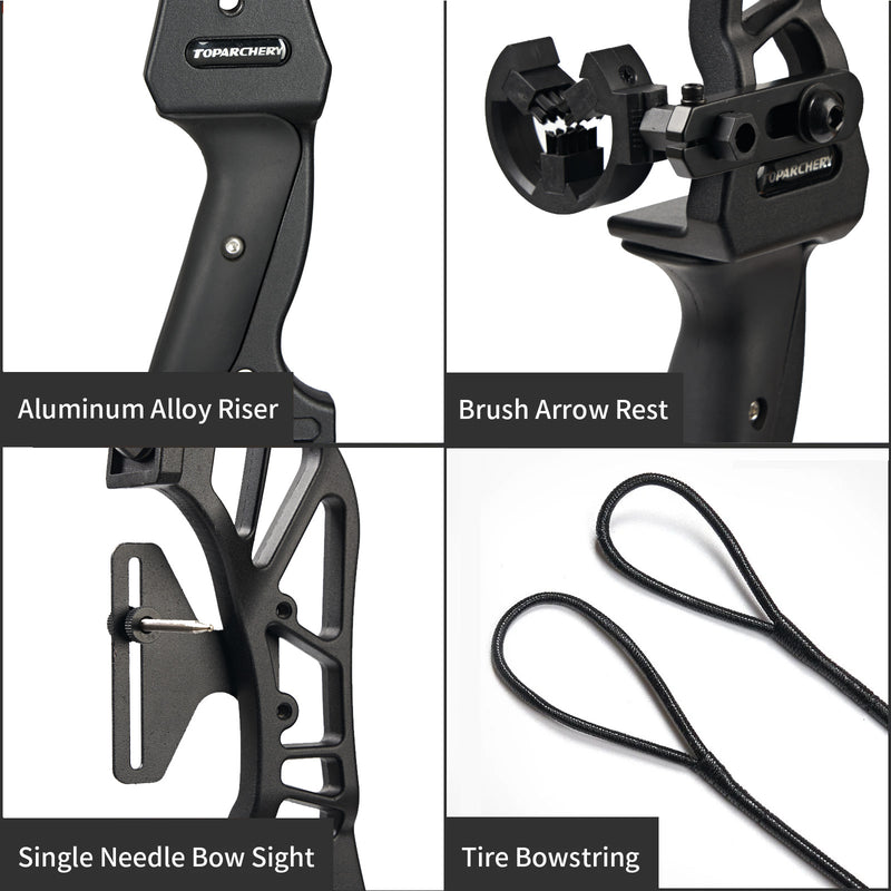 53 Zoll Bogenschießen Takedown Recurve Bogen und Pfeile Set mit Köcher 20/30/40/55lbs