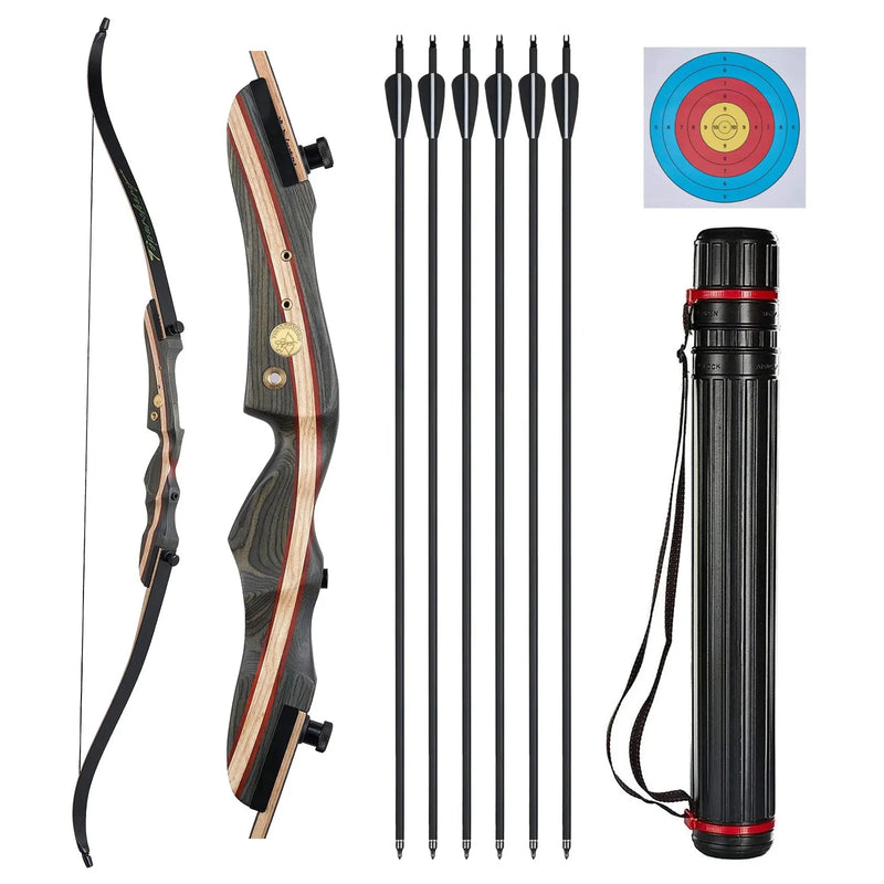 62" Bogenschießen Takedown Recurve Jagdbogenset 20-50 Pfund