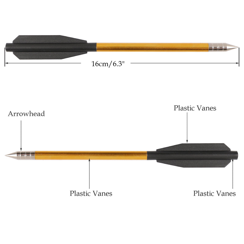 12 Stück Bogenschießen 6,25 Zoll Aluminium-Metallarmbrustbolzen Pfeile mit Stahlschaftspitze für Armbrust
