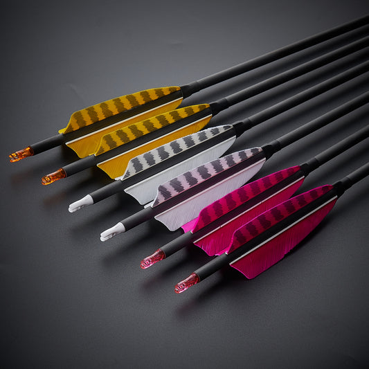 12 Stück 32" Bogenschießen Pfeile aus reinem Carbon, Spine 400