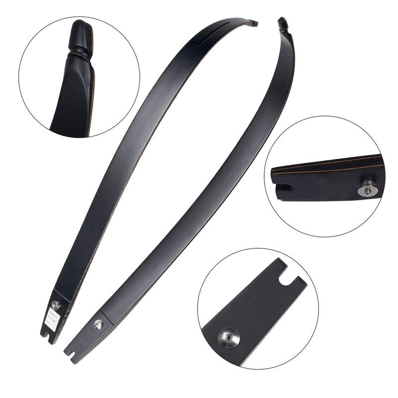 62" Bogenschießen ILF Recurve Bogen Rechtshänder Takedown Hölzerner laminierter Jagdbogen 25-50lbs