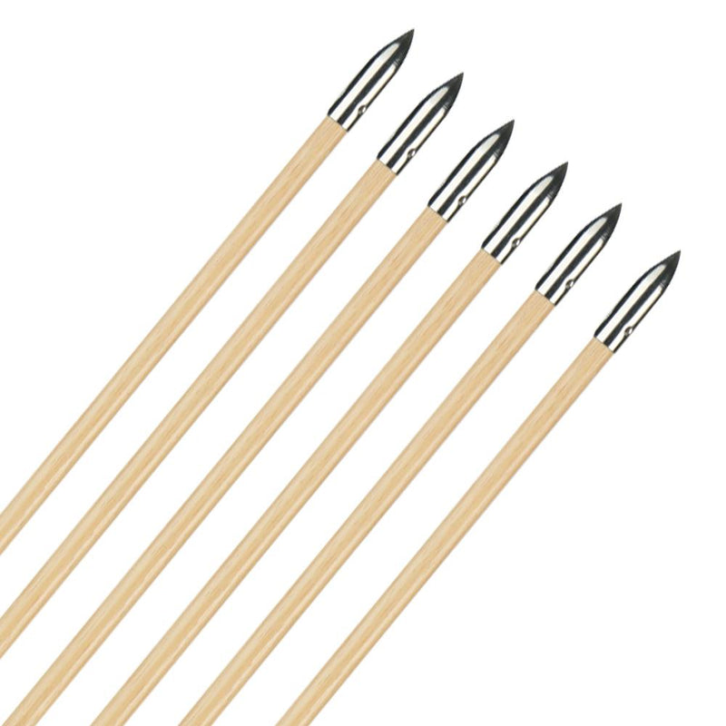 12 Stück traditionelle Holzpfeile natürliche echte Feder Jagdbogenschießen 31,5 "mit Zielpunkten