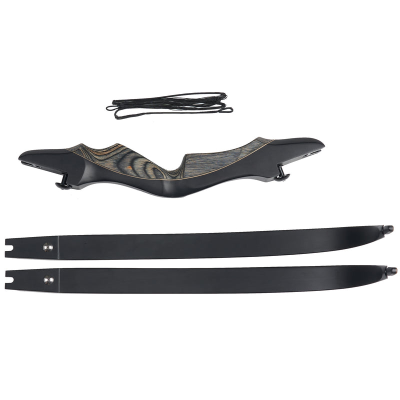 62" Bogenschießen ILF Recurve Bogen Rechtshänder Takedown Hölzerner laminierter Jagdbogen 25-50lbs