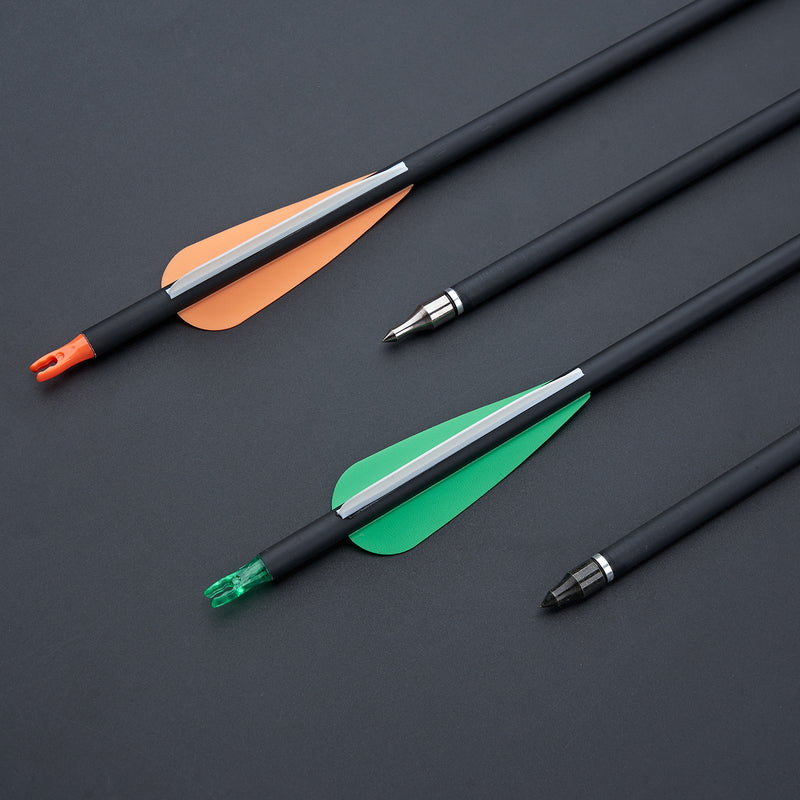 12 Stück 30" befiederte Carbonpfeile für das Bogenschießen