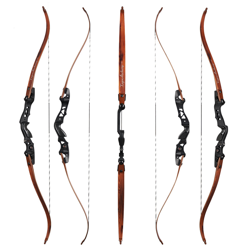 62“ Archery ILF Recurve Jagdbogen Bogen RH mit Carbon Bambus Gliedmaßen 25-60lbs
