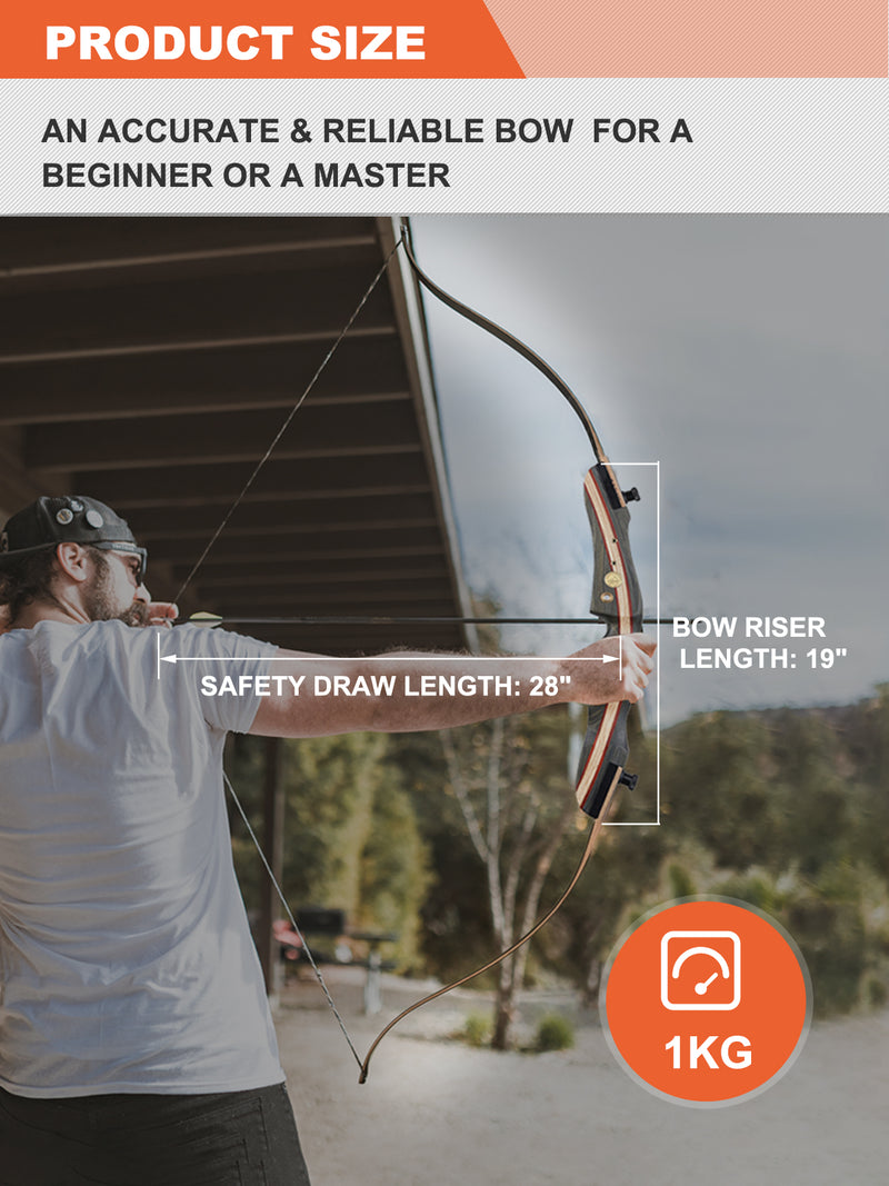 62" Bogenschießen Takedown Recurve Bogen und Pfeilset Rechtshänder 20-50lbs