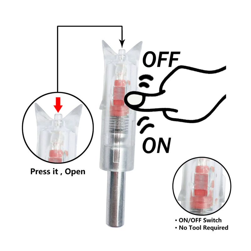 3 stück Bogenschießen beleuchtet Pfeil Nocke LED-Licht für Pfeilschaft ID 7.62mm