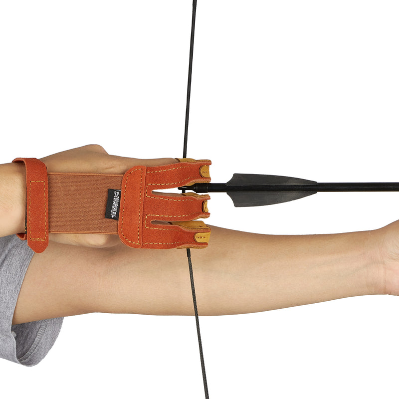 Bogenschießen Schutzausrüstung Armschutz Fingerschutz mit verstellbaren Riemen Jagdschutz