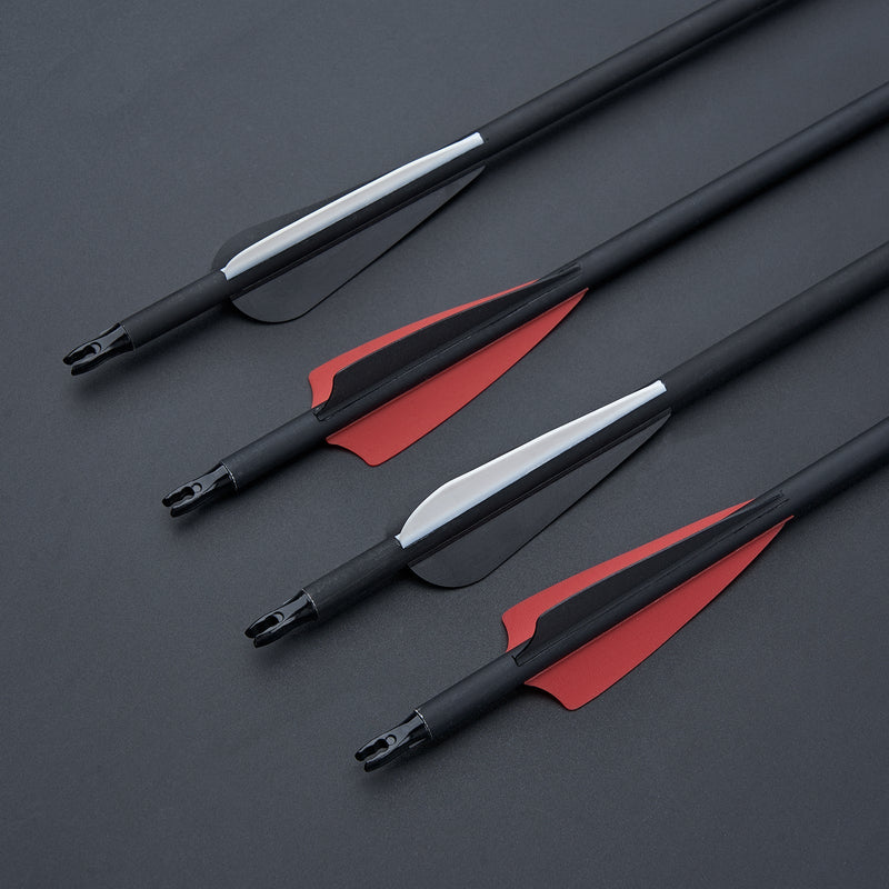 Bogenschießen Jagd 30" Carbon Pfeile Spine 500 Köcher Breitspitzen für Pfeil