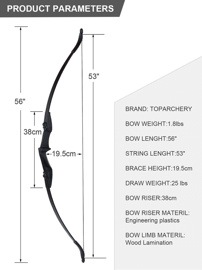 Bogenschießen 57" beidhändig tragbar Takedown Recurve Bogen Set links rechts 20-40lbs