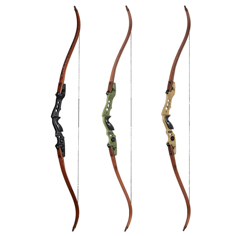 62“ Archery ILF Recurve Jagdbogen Bogen RH mit Carbon Bambus Gliedmaßen 30-60lbs