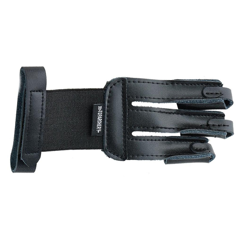 Bogensport-Schutzhandschuh 3-Finger Guard Schwarz für Links-Rechtshänder-Schützen