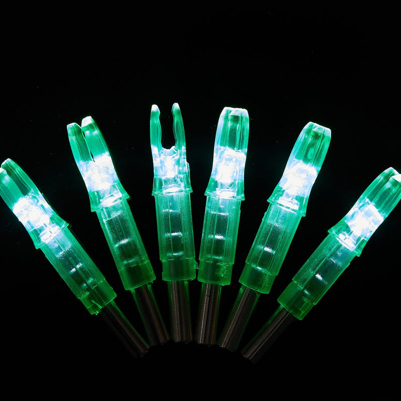 12 grüne LED-beleuchtete Bogenschießen-Pfeilnocken für ID 6,2-mm-Pfeilschaft