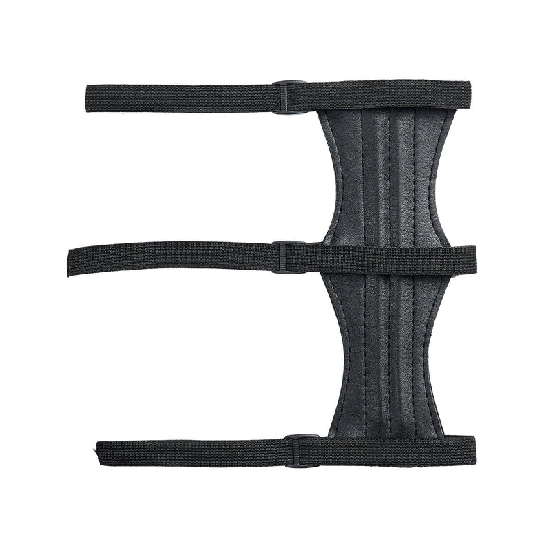 Armschutz aus Leder für das Bogenschießen mit 3 Riemen Schwarzer Armschutz