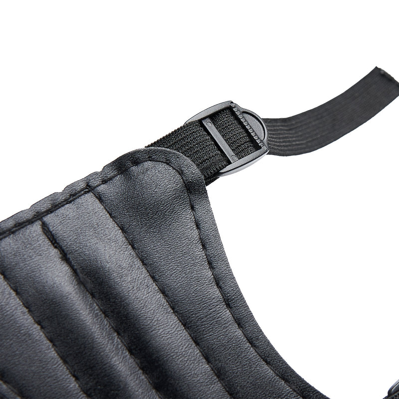 Armschutz aus Leder für das Bogenschießen mit 3 Riemen Schwarzer Armschutz