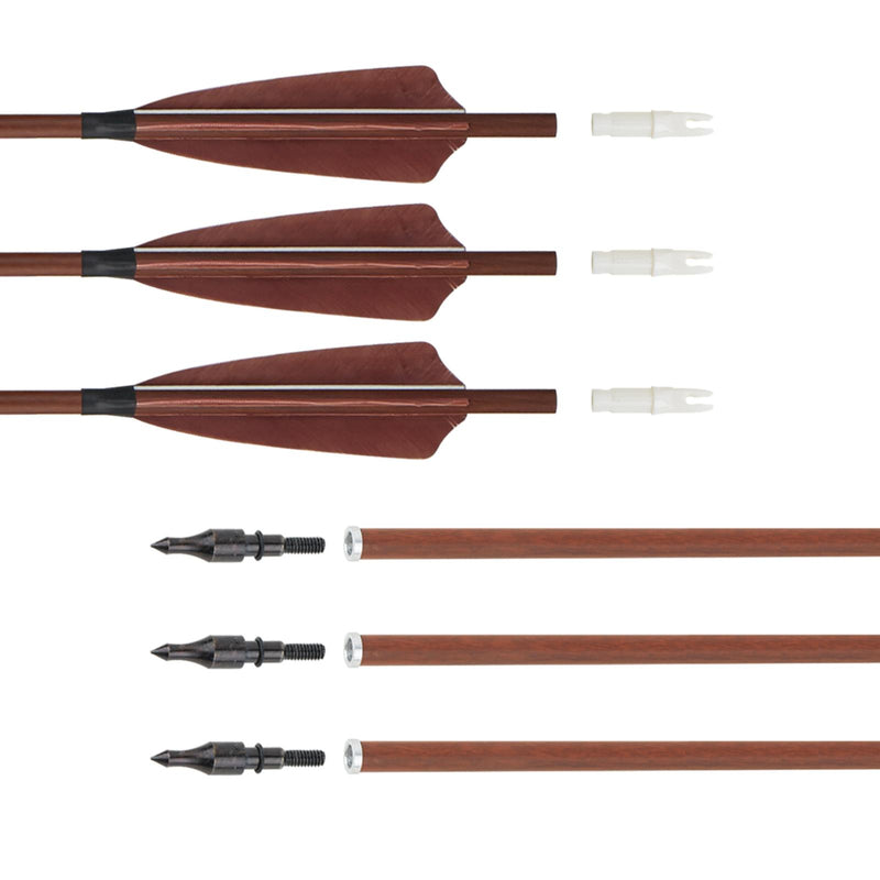 12 Stück 32" Bogenschießen Pure Carbon Pfeile Spine 400
