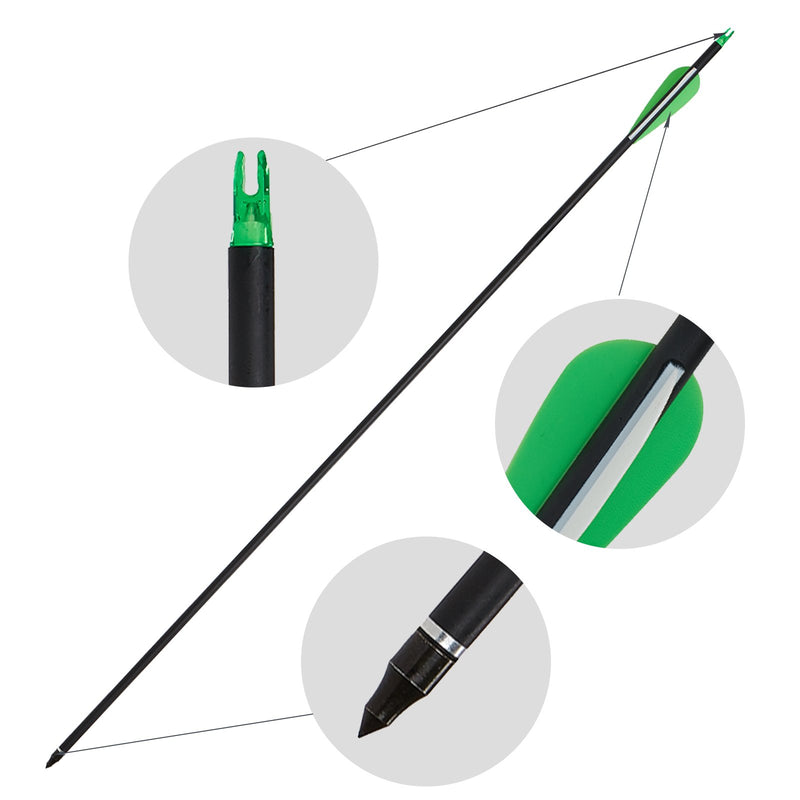 12 Stück 30" befiederte Carbonpfeile für das Bogenschießen