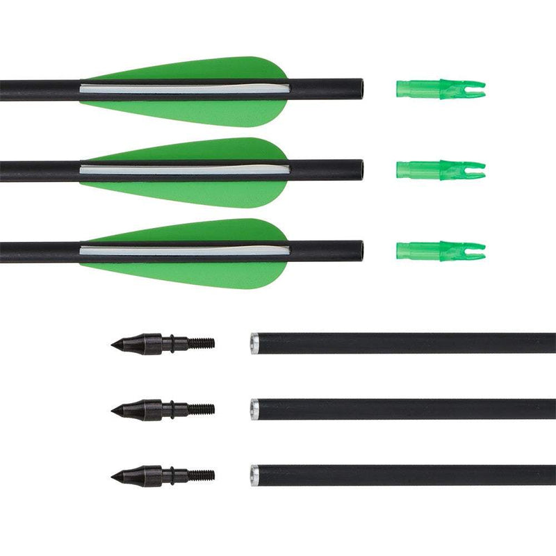 12 Stück 30" befiederte Carbonpfeile für das Bogenschießen
