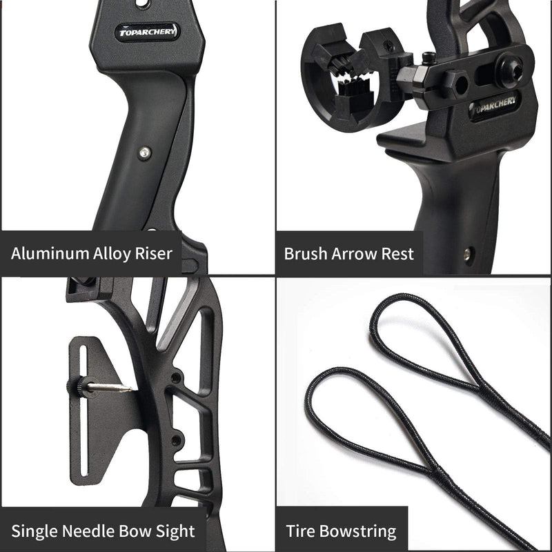53" Bogenschießen Takedown Straight Bow Aluminiumlegierung Riser Rechtshandbogen